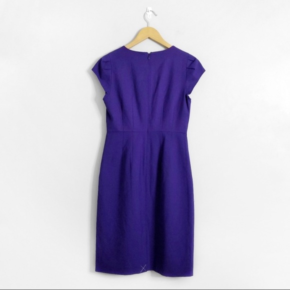 J crew director suiting dress new with tag cap sleeves in purple stretch v neck - Picture 2 of 8